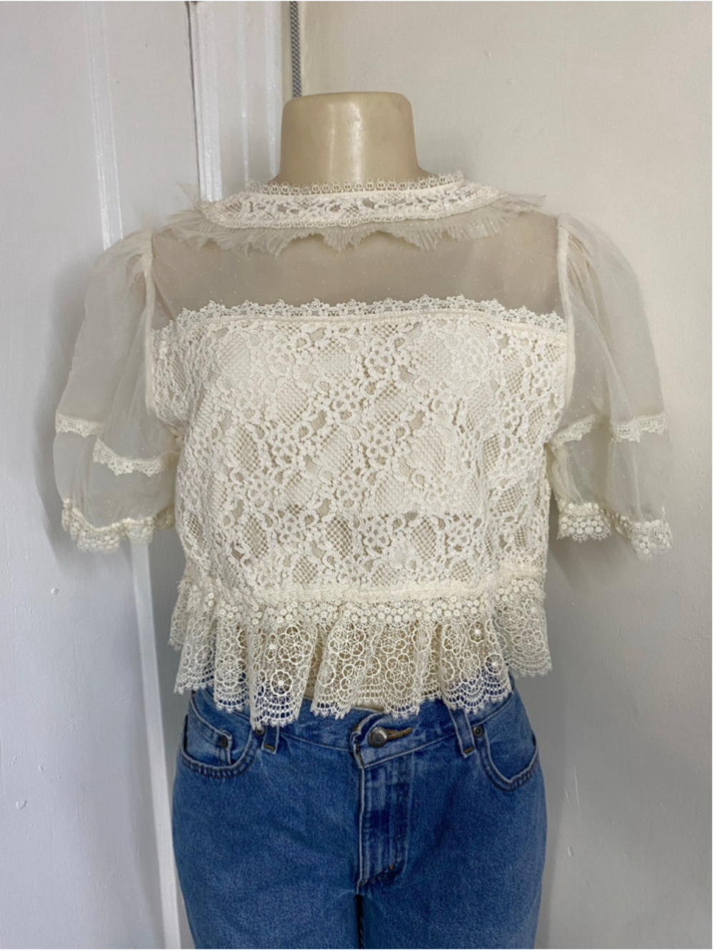 Cream lace blouse